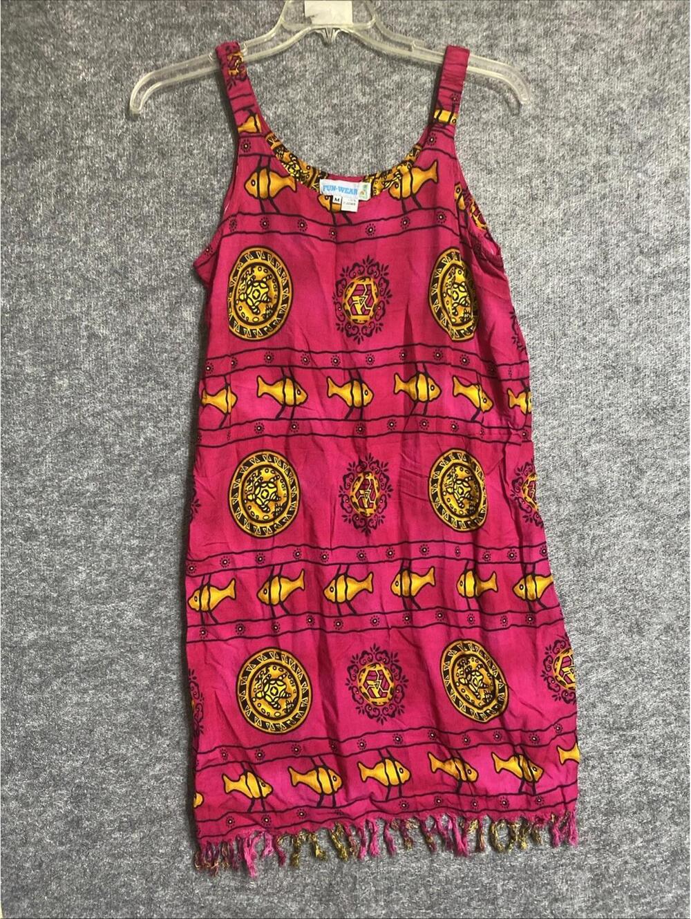 Fun Wear Women’s Dress Tropical Fish Printed  Hawaiian Size M Pink